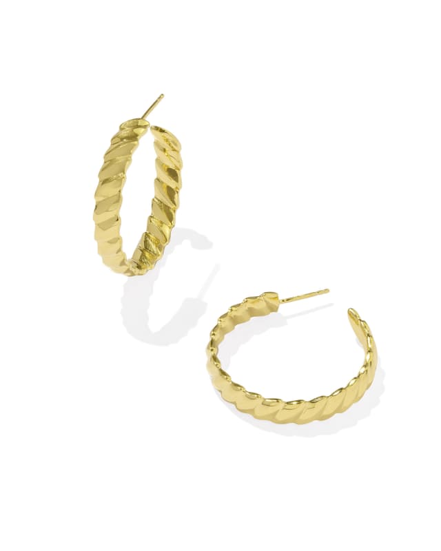 Tyler Wide Medium Hoop Earrings in 18k Gold Vermeil image number 0.0